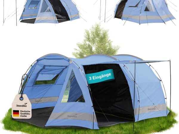 Skandika Kambo 4 Person Tunnel Tent with Large Lobby and 3,000 mm Water Column