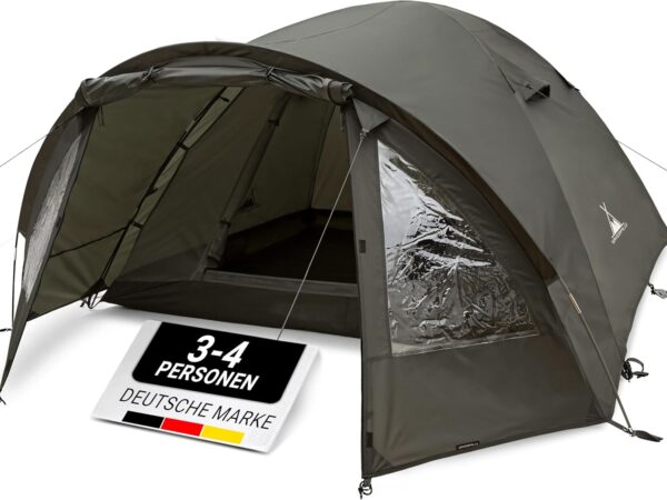 WANDERFALKE® Zelt 2-4 Personen wasserdicht 4.000mm, Ultraleicht & kleines Packmaß, Campingzelt mit Vorzelt, Familienzelt, Outdoor Zelte für Camping, Reise, Angeln, für warme & kalte Tage