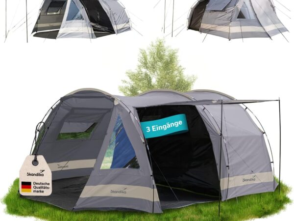 Skandika Kambo 4 Person Tunnel Tent with Large Lobby and 3,000 mm Water Column
