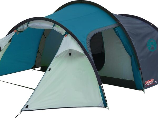 Coleman Zelt Cortes 2/3 Personen, 2/3 Mann Zelt, Tunnelzelt, Festivalzelt, leichtes Trekkingzelt mit Vorzelt, wasserdicht WS 2.000mm
