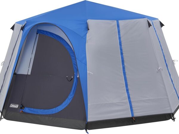 Coleman Octagon mit großen Fenstern, mit 360° Rundumblick, stabile Stahlstangenkonstruktion, Vollständig integrierte Bodenplane, einfacher Aufbau, 100% Wasserdicht