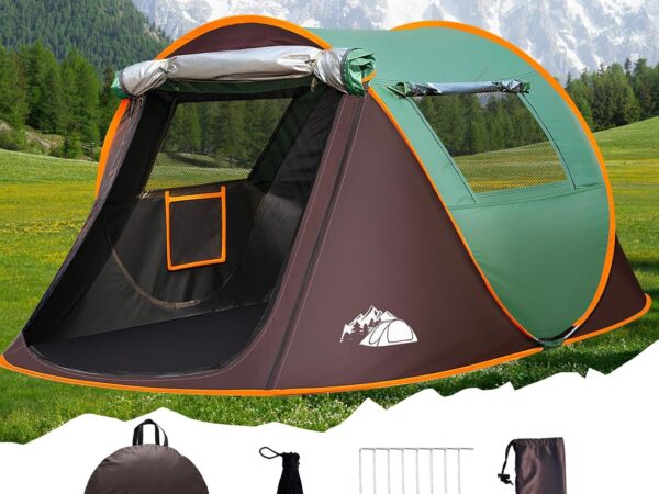 FORMIZON Pop Up Zelt 2 Personen, Wasserdicht Wurfzelt, Campingzelt Einfache Einstellung, Trekking und Camping Sofortzelt mit Heringe + Spannseile für Familien, Camping