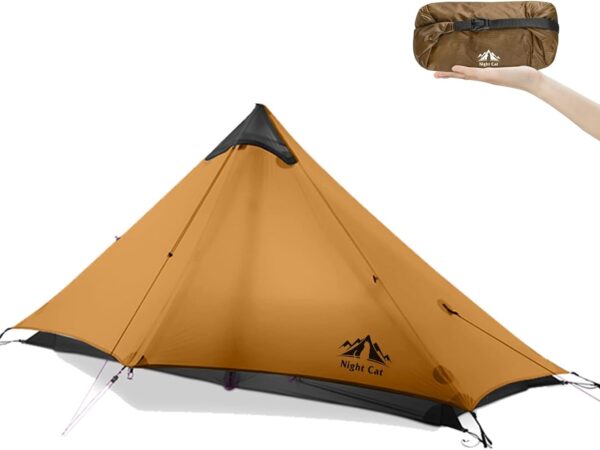 Night Cat 1 Man Tent Ultralight Waterproof Tent for Bicycle Tour Small Pack Size Trekking Camping